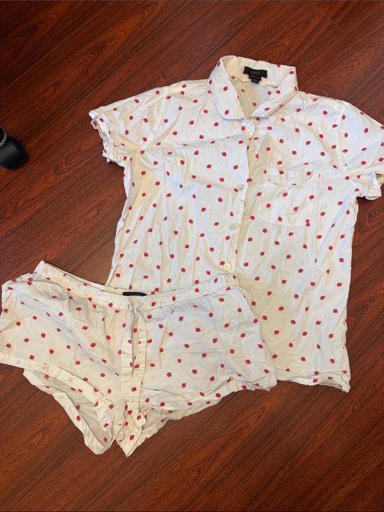 J. Crew Other - J.Crew White Pajama Set with Strawberry Print